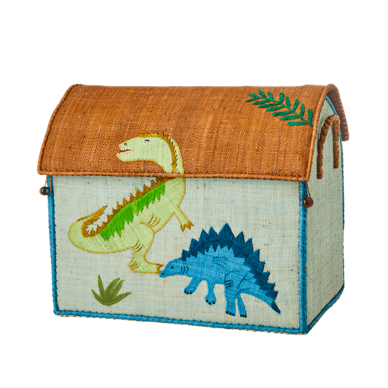 Dinosaur Raffia Toy Storage Medium Basket Rice DK