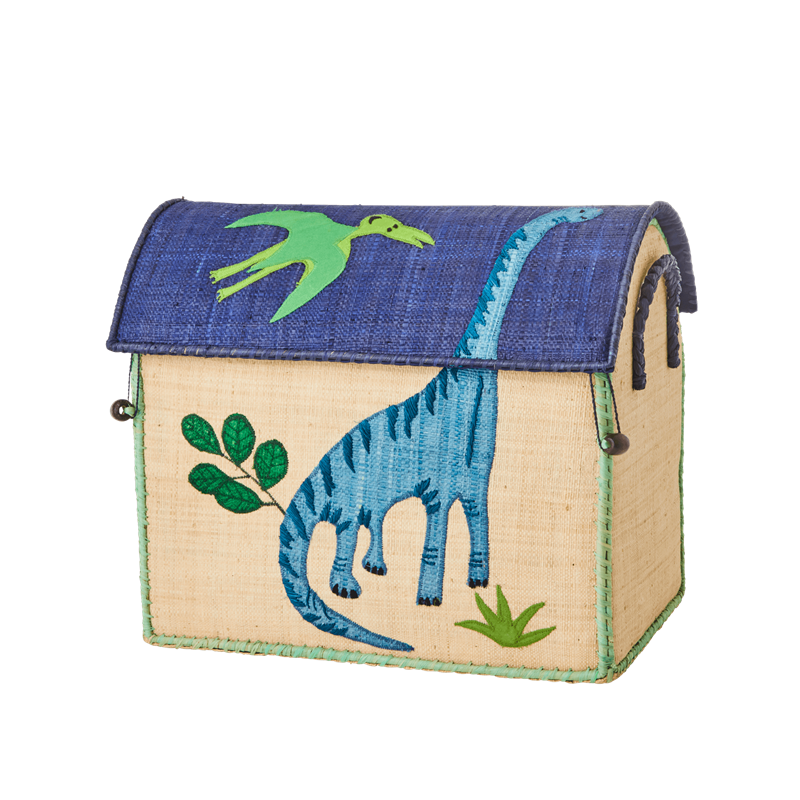 Dinosaur Raffia Toy Storage Small Basket Rice DK
