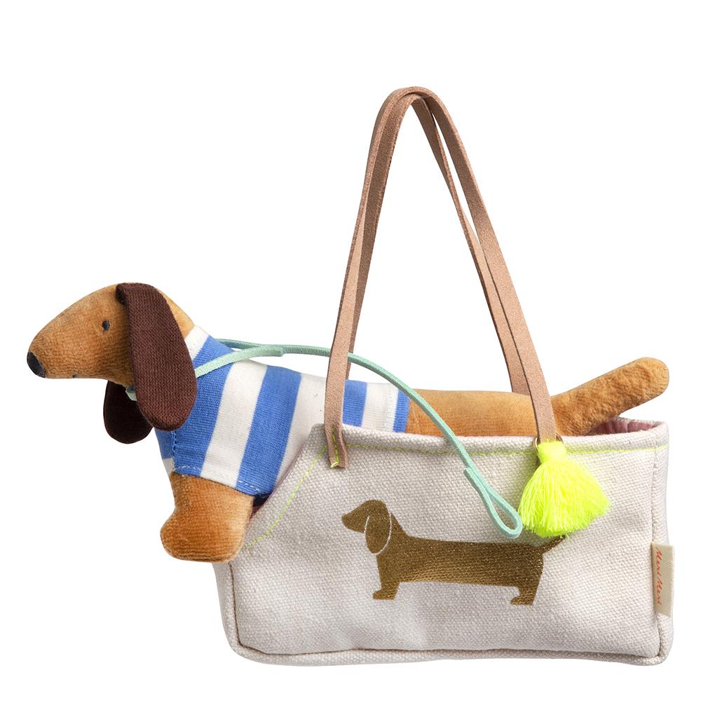 toy dog in a bag