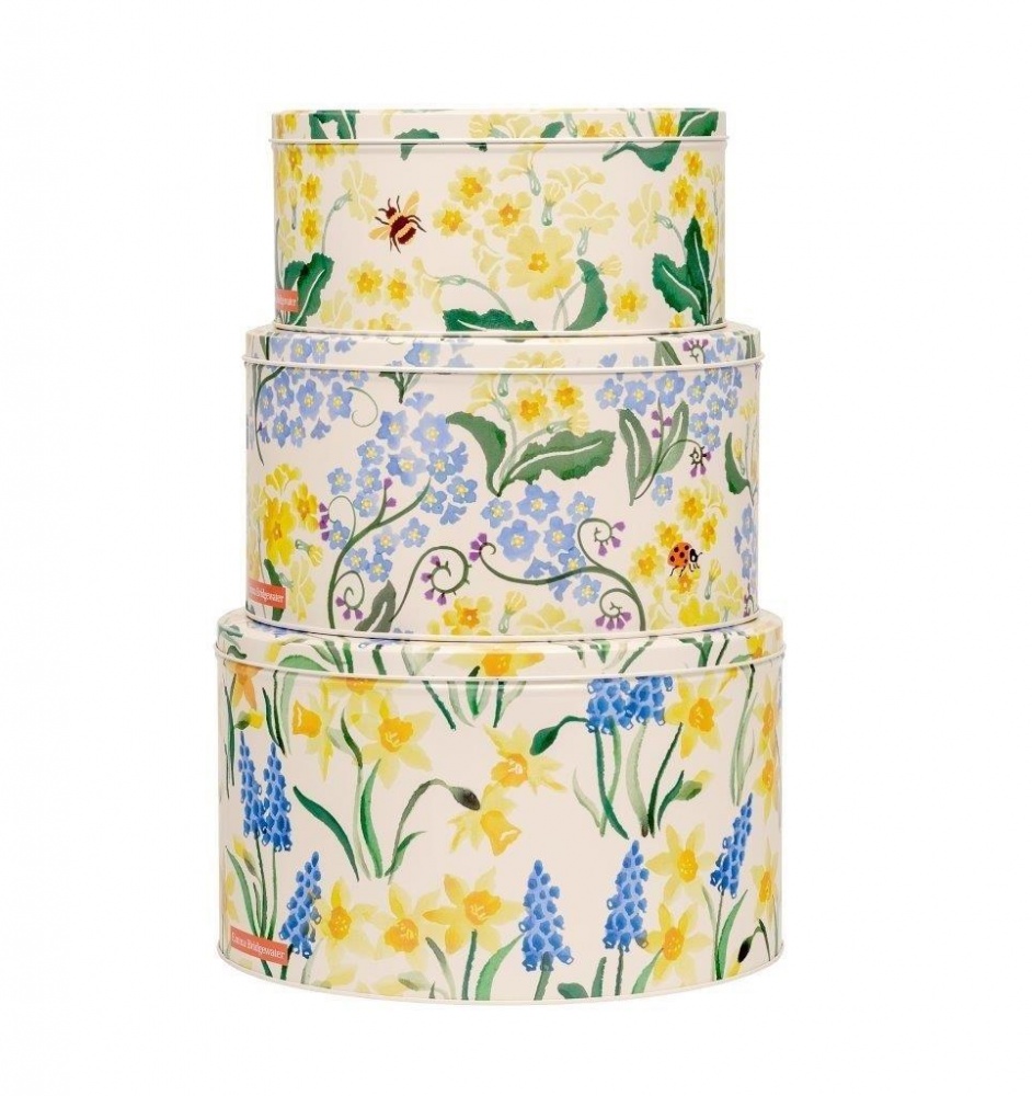 Daffodil Print Set of 3 Cake Tins By Emma Bridgewater