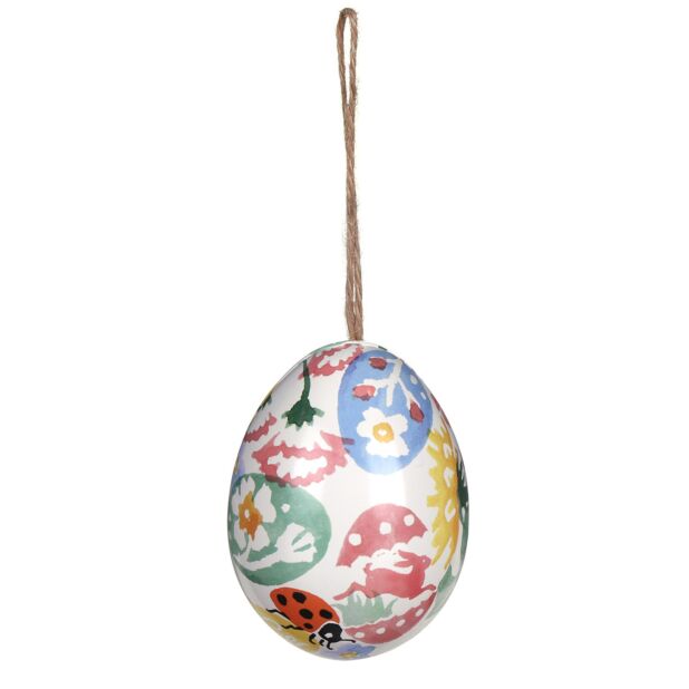 Ladybird & Rabbit Print Small Egg Shaped Tin By Emma Bridgewater