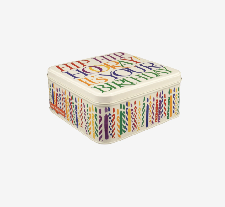 Rainbow Toast Birthday Print Square Tin Emma Bridgewater