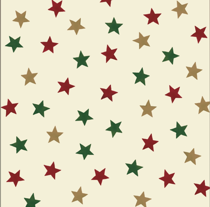 Red, Green, Gold Star Print Tissue Paper Emma Bridgewater