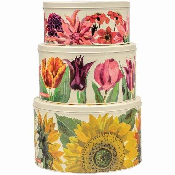 Flower Print Set of 3 Cake Tins By Emma Bridgewater