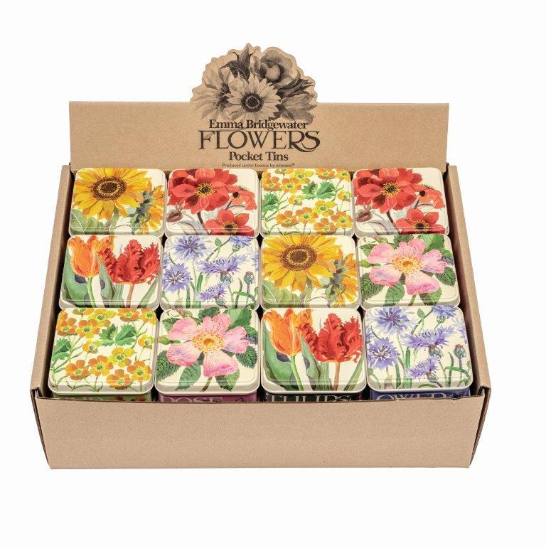 Flower Print Small Square Tins By Emma Bridgewater