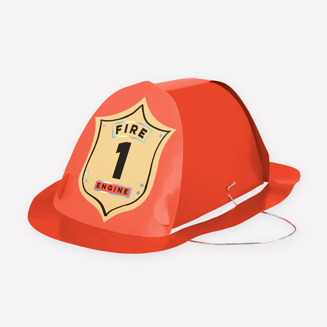Fireman Helmets Set of 8 Party Hats By Meri Meri