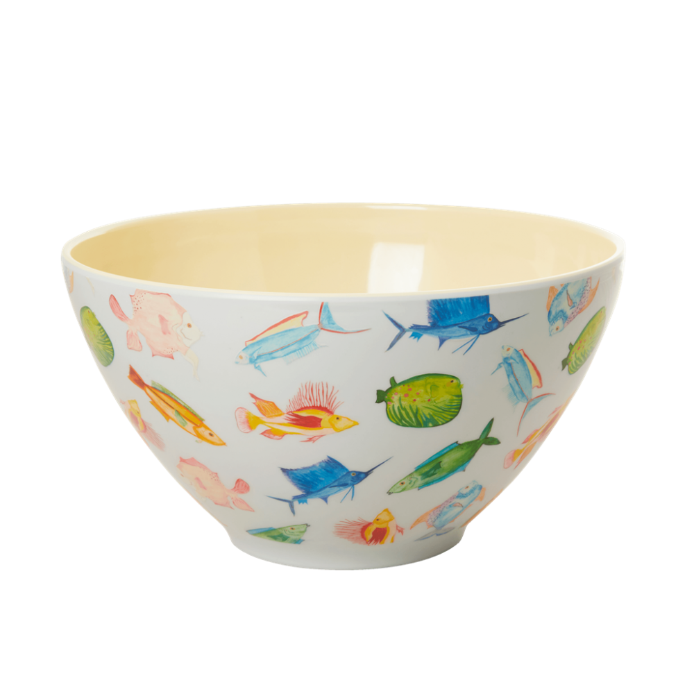 Melamine Salad Bowl Fish Print by Rice DK