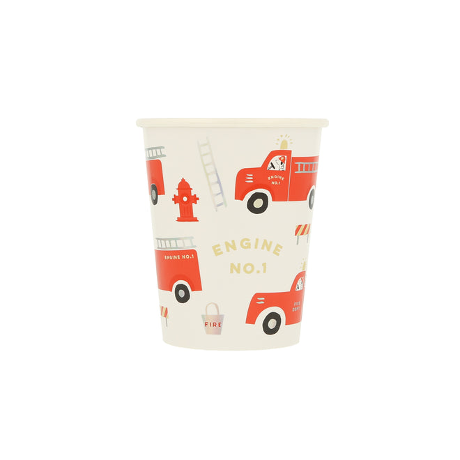 Fire Truck Paper Cups Set of 8 By Meri Meri