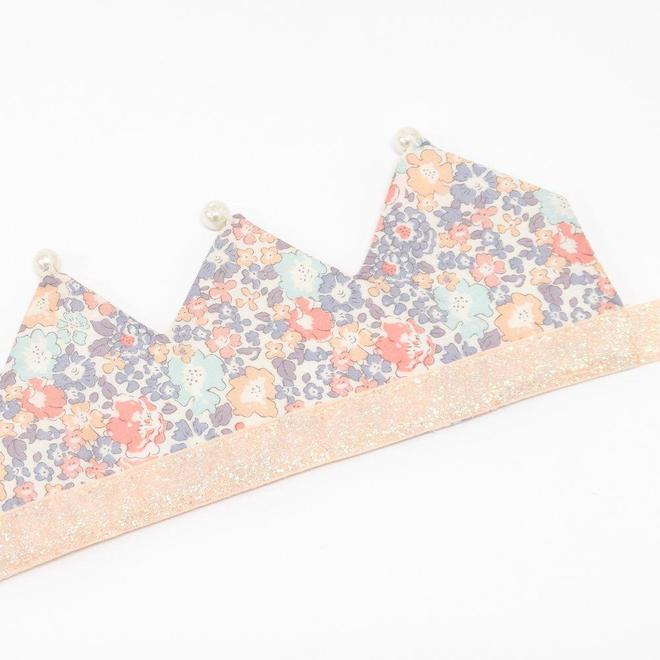 Liberty Print Floral & Pearl Crown By Meri Meri