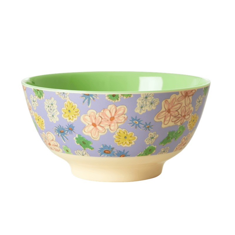 Flower Painting Print Melamine Bowl By Rice DK