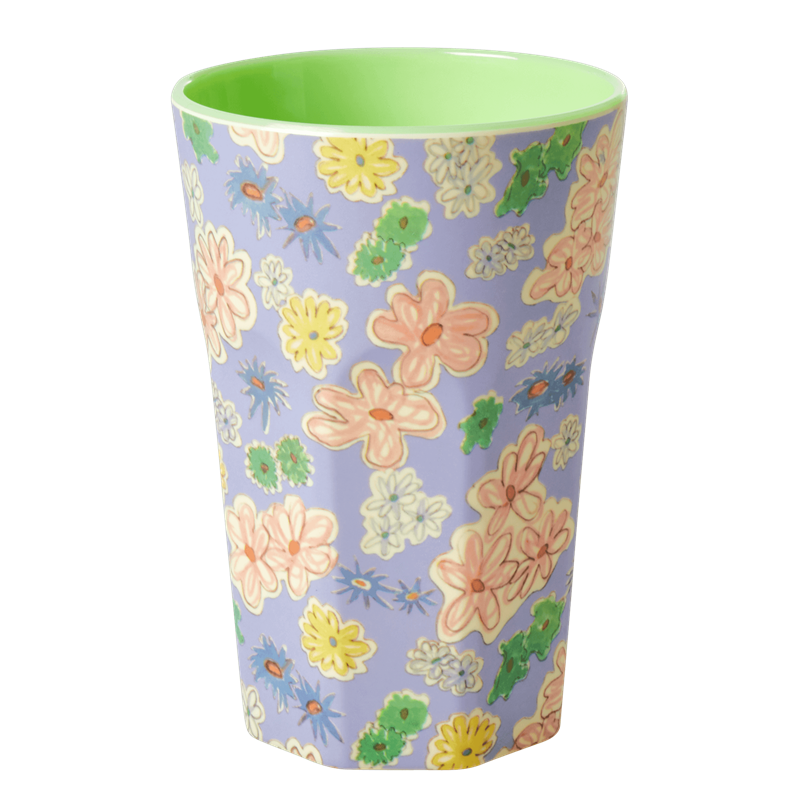 Flower Painting Print Melamine Tall Cup By Rice DK