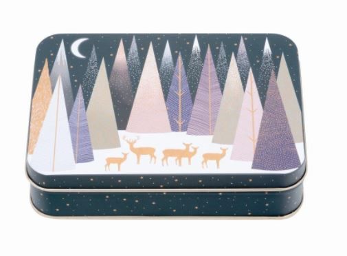 Frosted Pine Print Small Rectangular Tin By Sara Miller