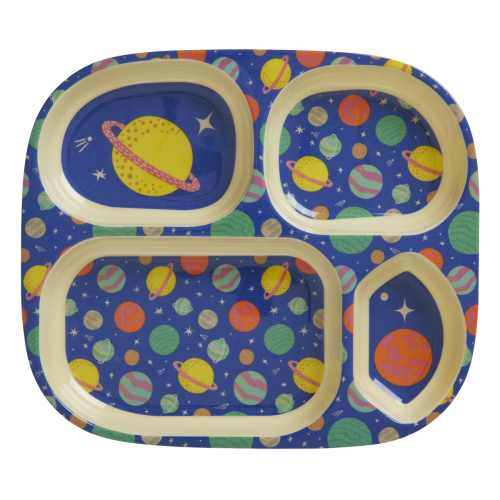 Galaxy Print Kids 4 Room Melamine Plate Rice DK