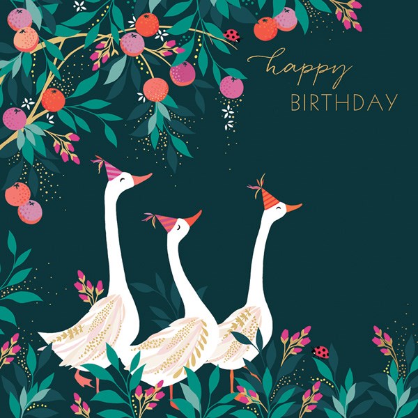 Geese & Fruit Birthday Card By Sara Miller London - Vibrant Home