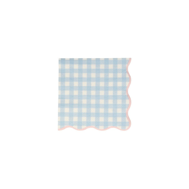 Gingham Print Small Paper Napkins By Meri Meri