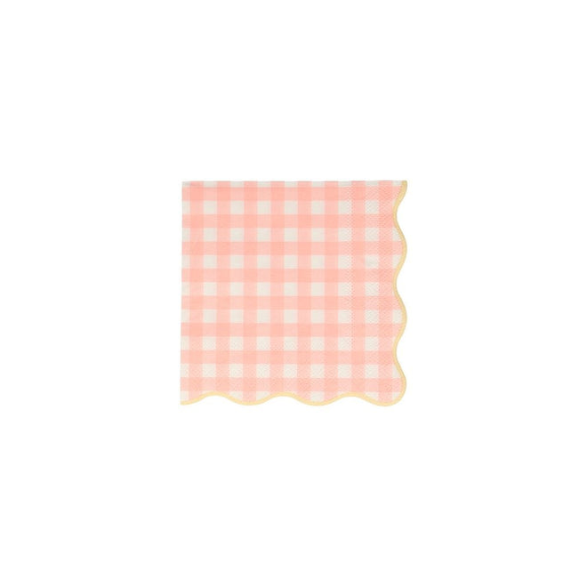 Gingham Print Small Paper Napkins By Meri Meri