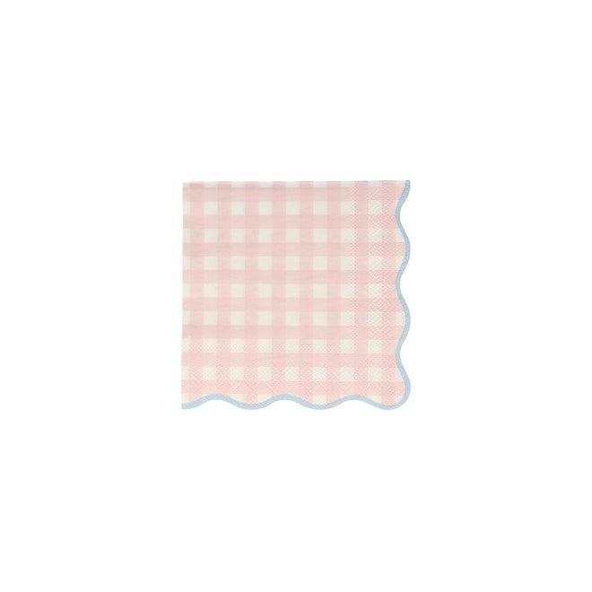 Gingham Print Small Paper Napkins By Meri Meri