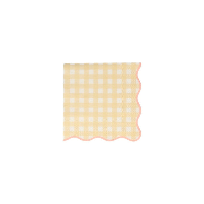 Gingham Print Small Paper Napkins By Meri Meri