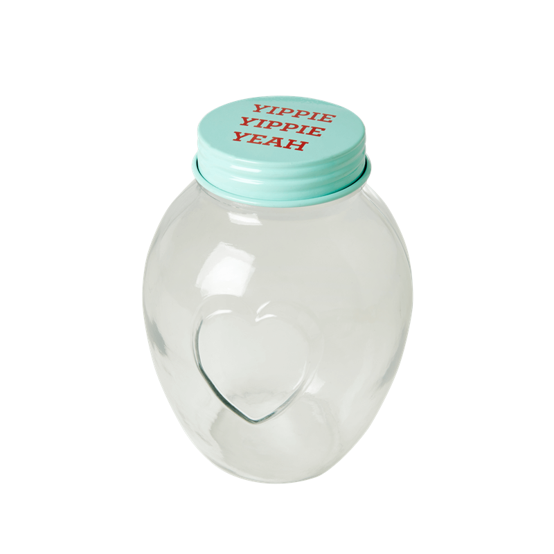 Glass Storage Jar Blue Lid By Rice DK