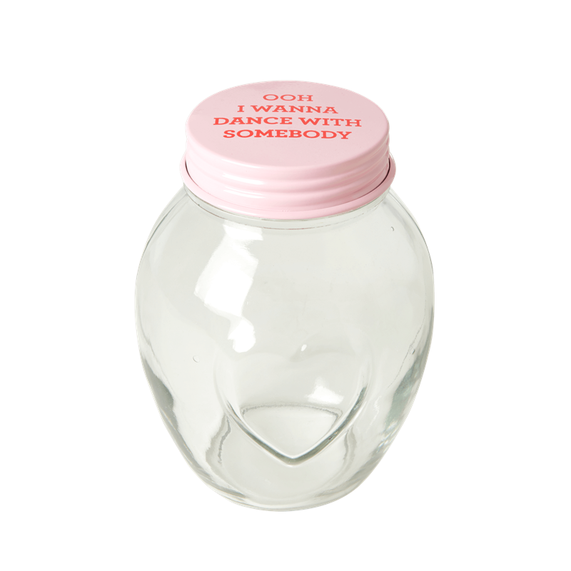 Glass Storage Jar Pink Lid By Rice DK