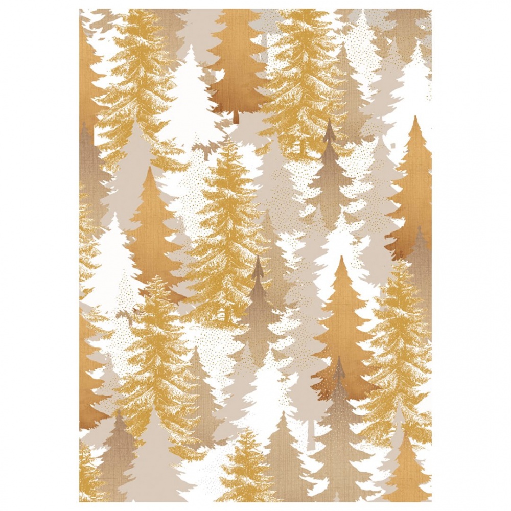 Gold Trees Print Gift Wrapping Paper Sara Miller