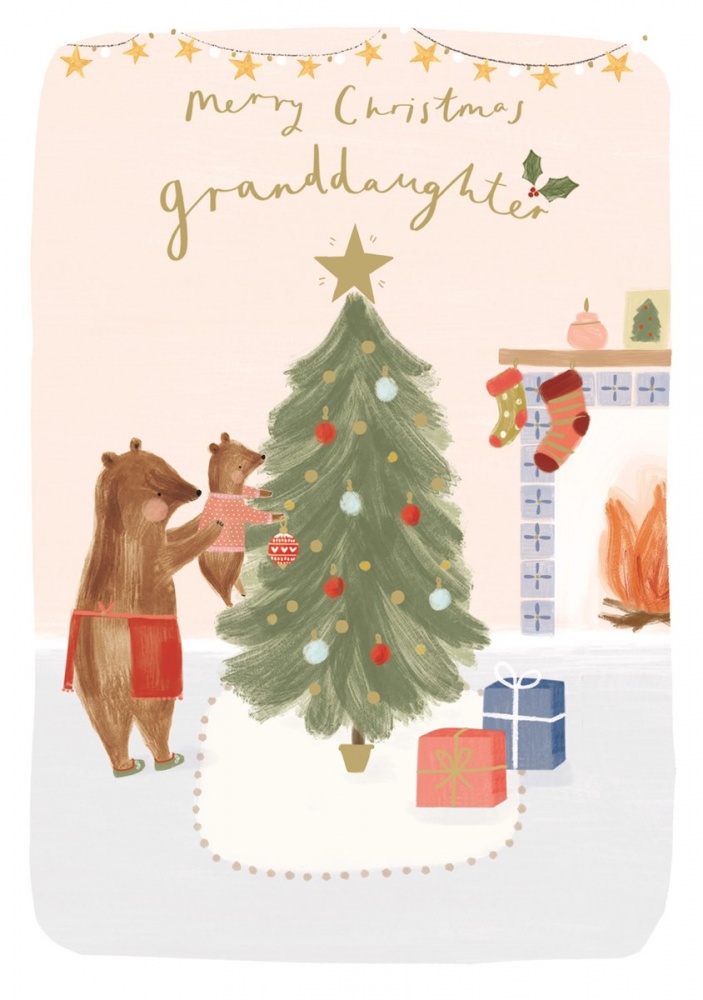 Granddaughter Christmas Tree Card By The Art File