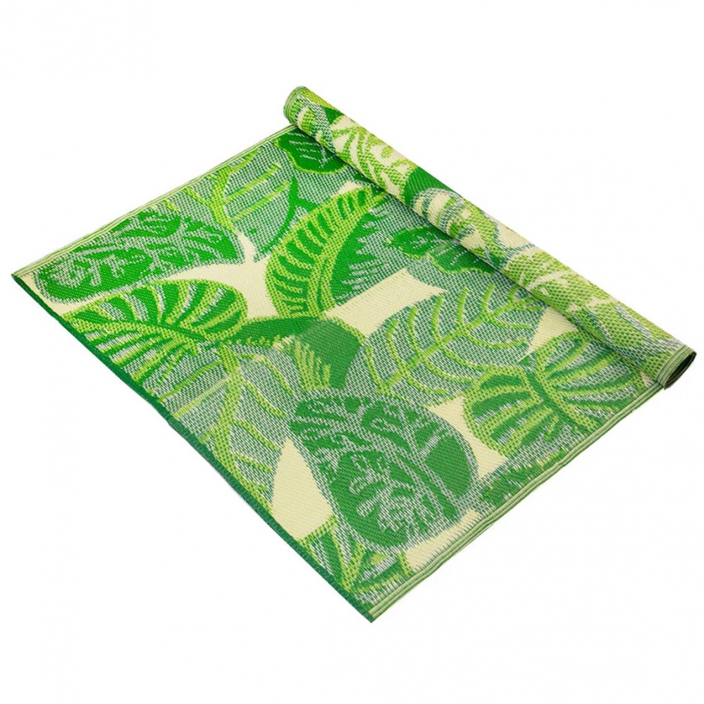 Green Palm Print Outdoor Rug By Talking Tables