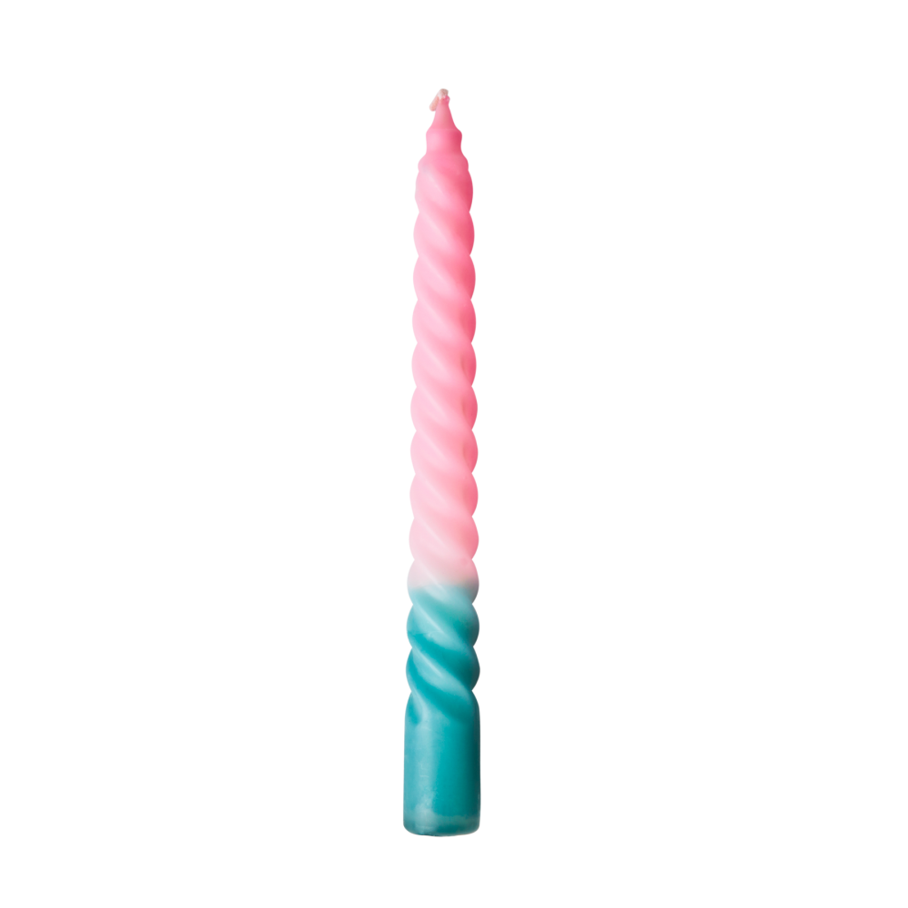Green and Pink Twisted Candle By Rice DK