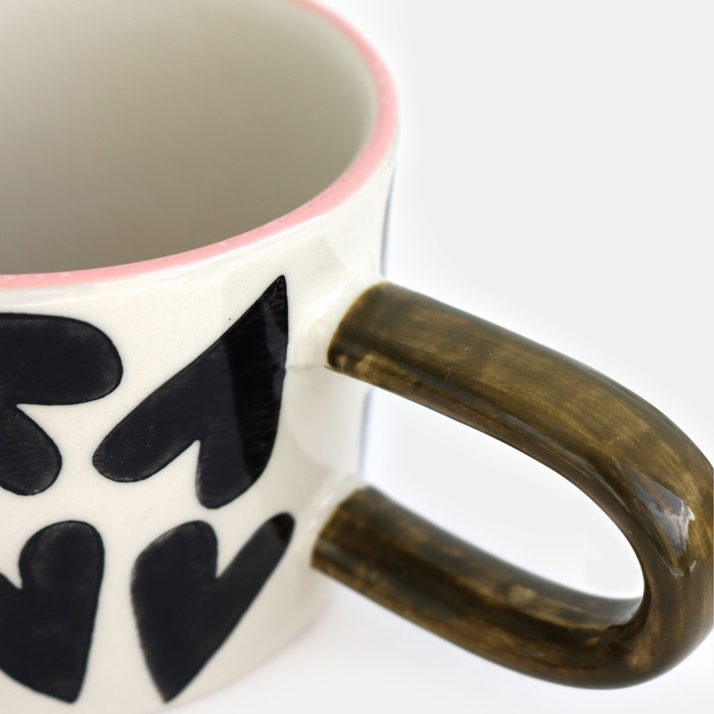 Mono Hearts Ceramic Mug By Caroline Gardner