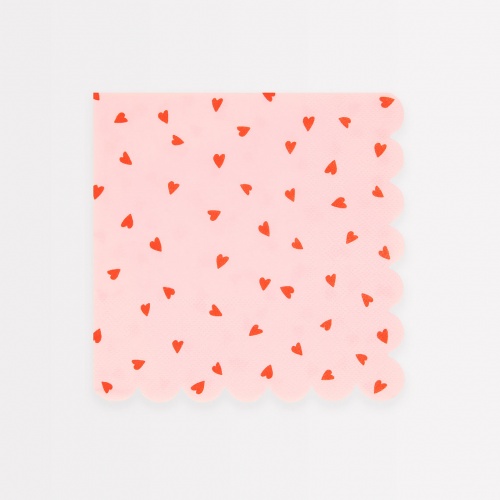 Heart Print Large Paper Napkins By Meri Meri