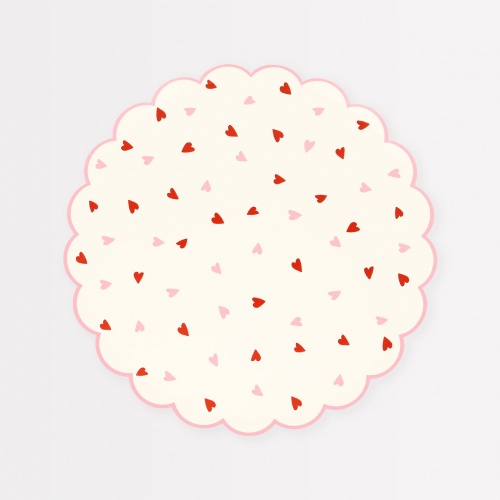 Heart Print Small Paper Plates By Meri Meri