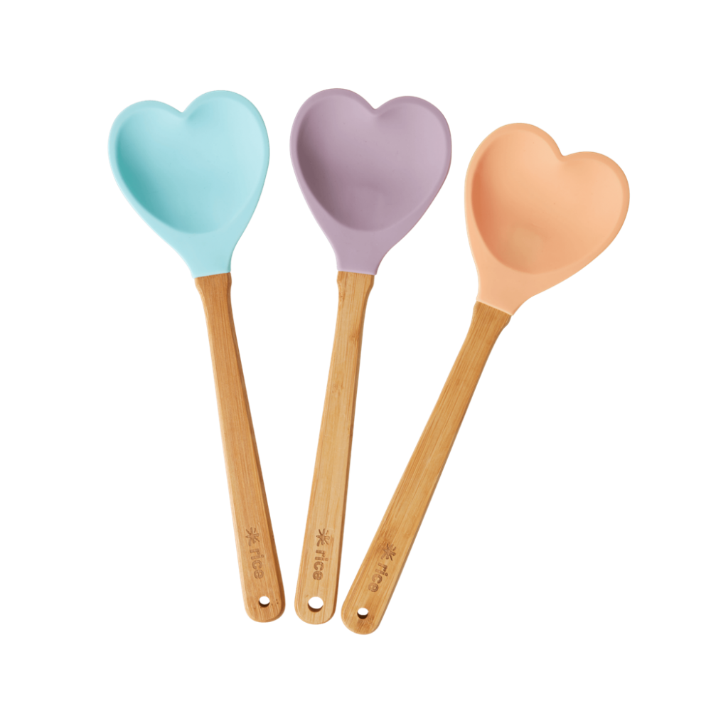 Heart Shaped Silicone Kitchen Spoons By Rice DK