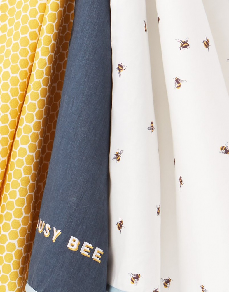 Bee Print Set of 3 Tea Towels By Joules