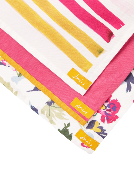 Floral & Stripe Print Set of 3 Tea Towels By Joules