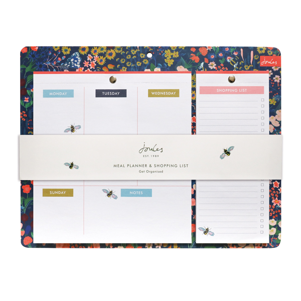 Joules Weekly Planner & Shopping List Floral Print