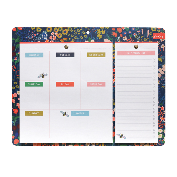 Joules Weekly Planner & Shopping List Floral Print