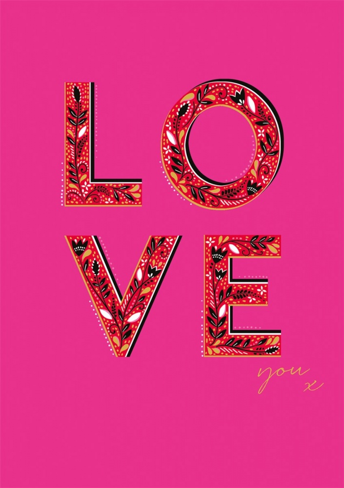 Love Valentines Card By Sara Miller London