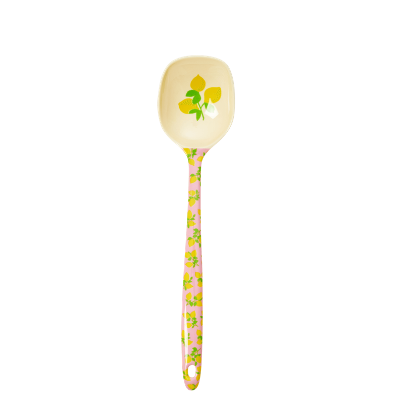 Melamine Cooking Spoons in Lemon Print Rice DK