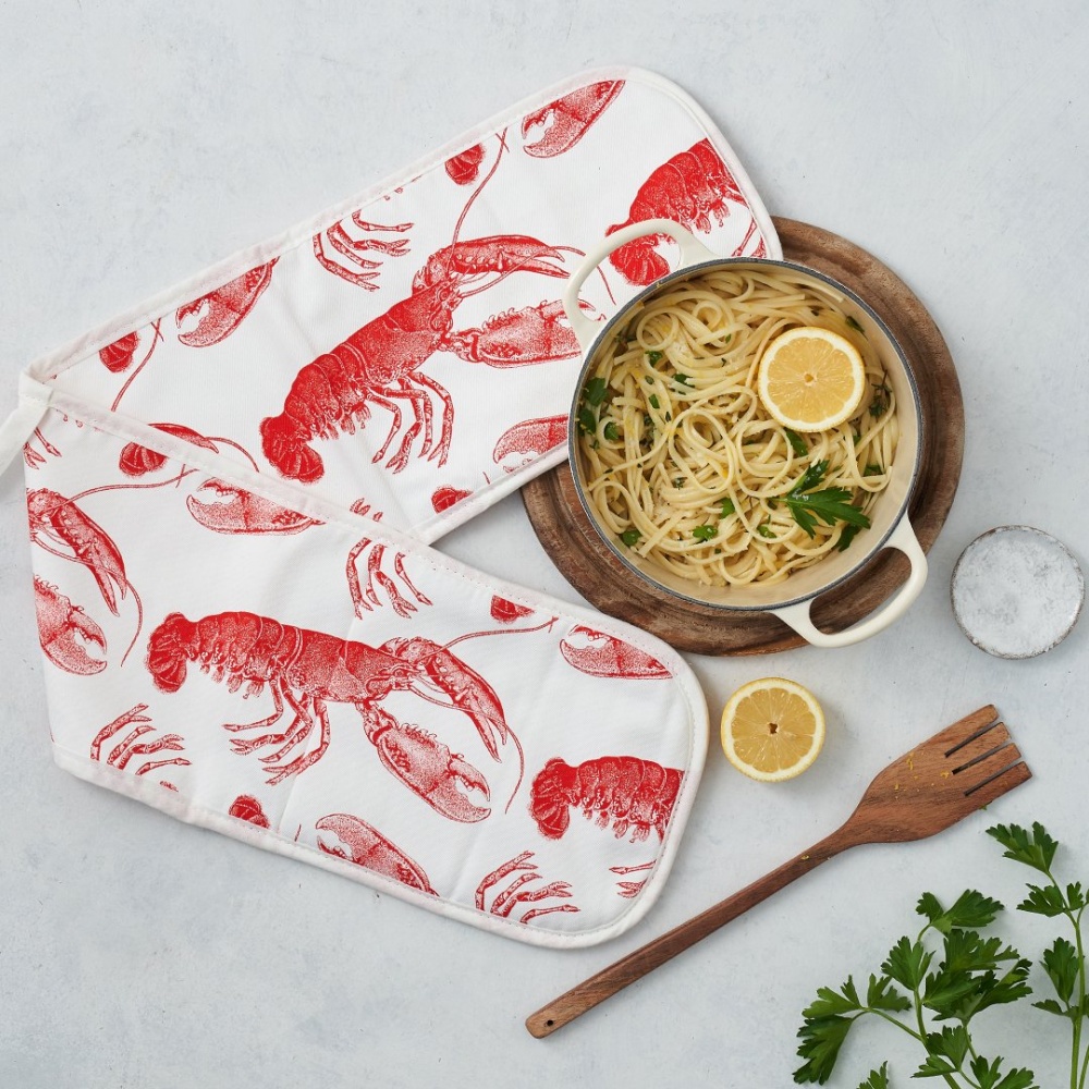 Lobster Print Double Oven Glove Thornback & Peel