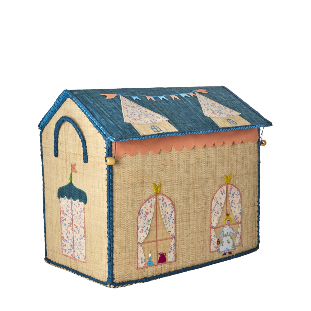 Princess Castle Theme Medium Raffia Toy Storage Basket Rice DK