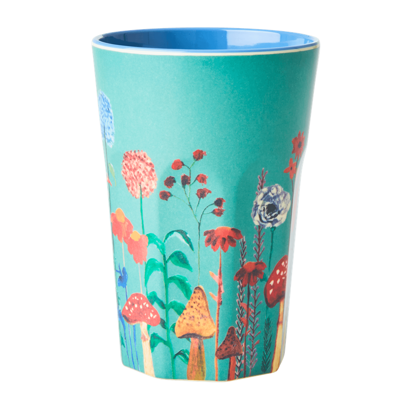 Winter Flower Collage Print Melamine Tall Cup By Rice DK