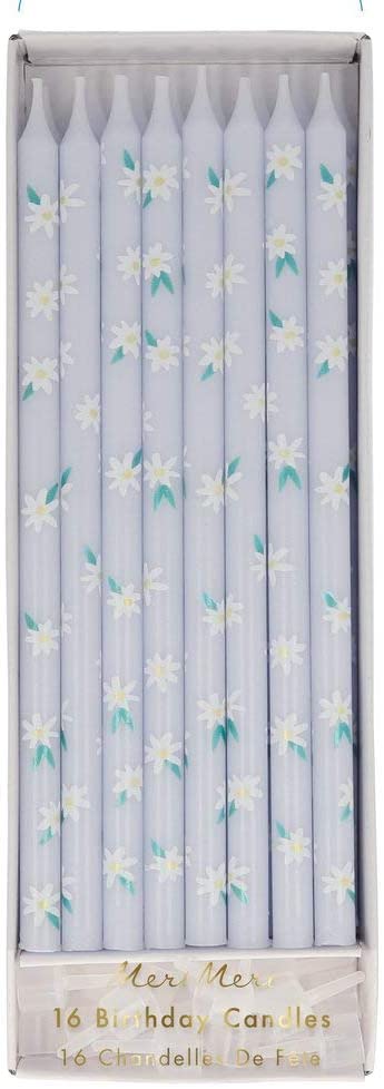 Daisy Print Tall Birthday Candles By Meri Meri