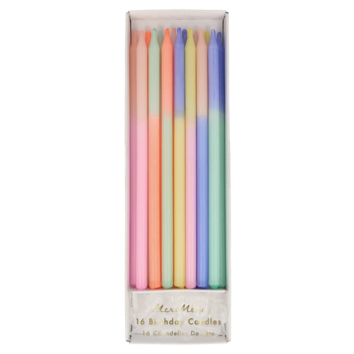 Multi Colour Block Tall Birthday Candles By Meri Meri