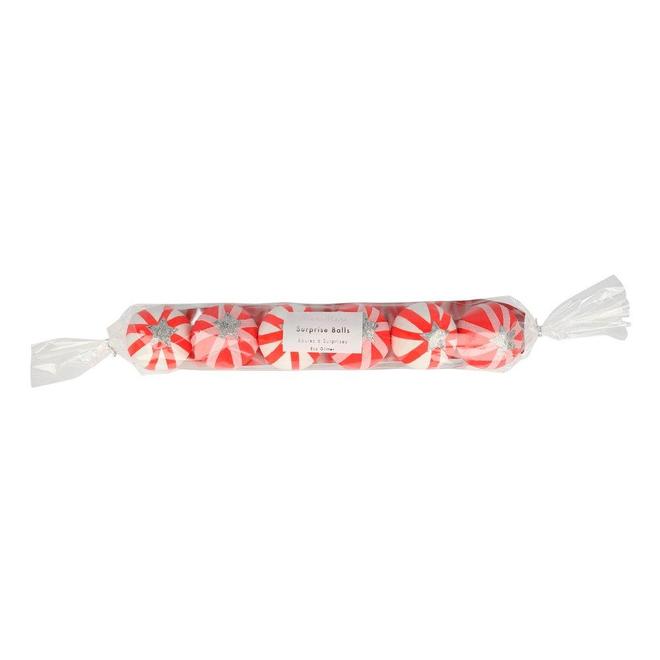 Peppermint Candy Striped Surprise Balls By Meri Meri