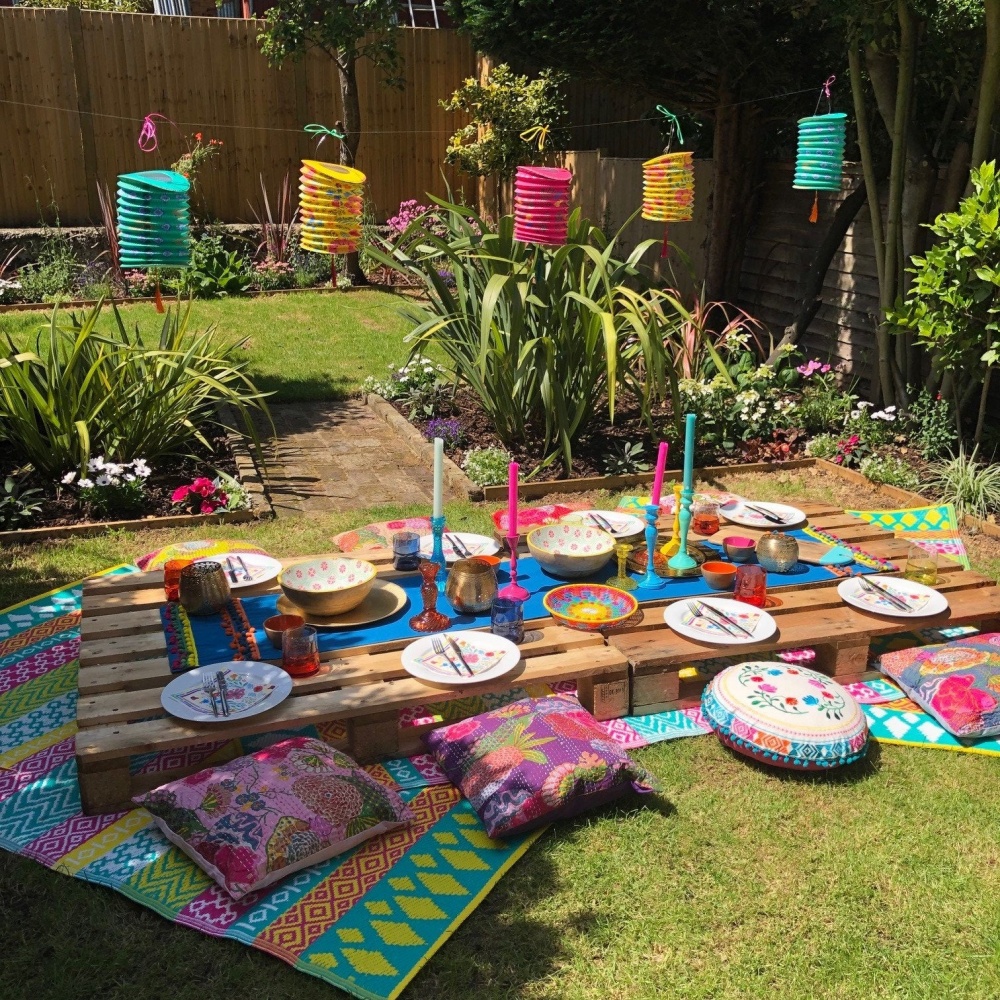 Multi Coloured Outdoor Rug By Talking Tables