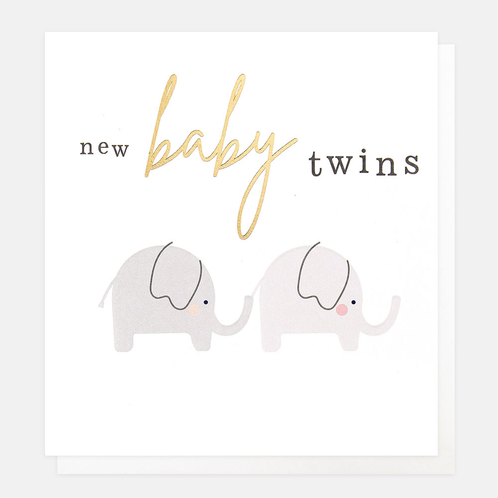 New Twins Baby Card By Caroline Gardner