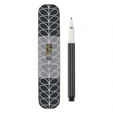 Linear Navy Stem Print Ballpoint Pen & Tin By Orla Kiely