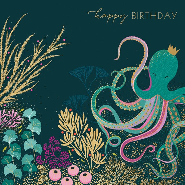 Octopus Birthday Card By Sara Miller London - Vibrant Home