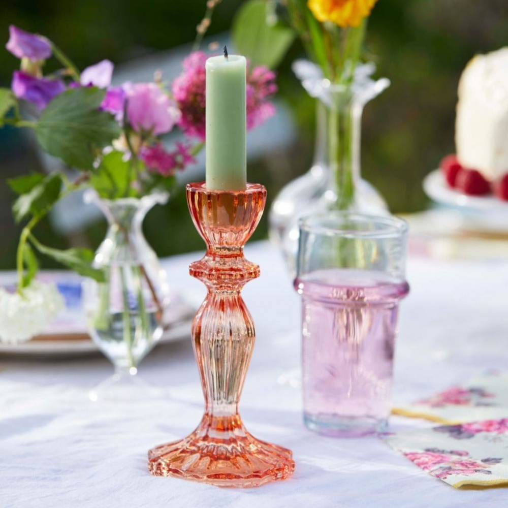 Orange Glass Candle Holder by Talking Tables