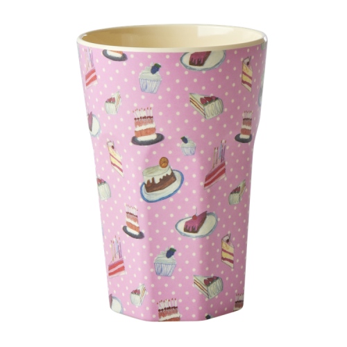 Pink Cake Print Melamine Tall Cup By Rice DK